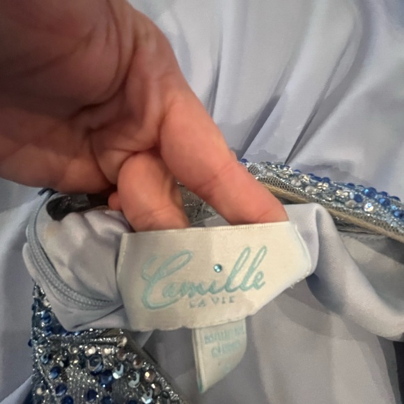 Light blue long prom dress. - Picture 6 of 8